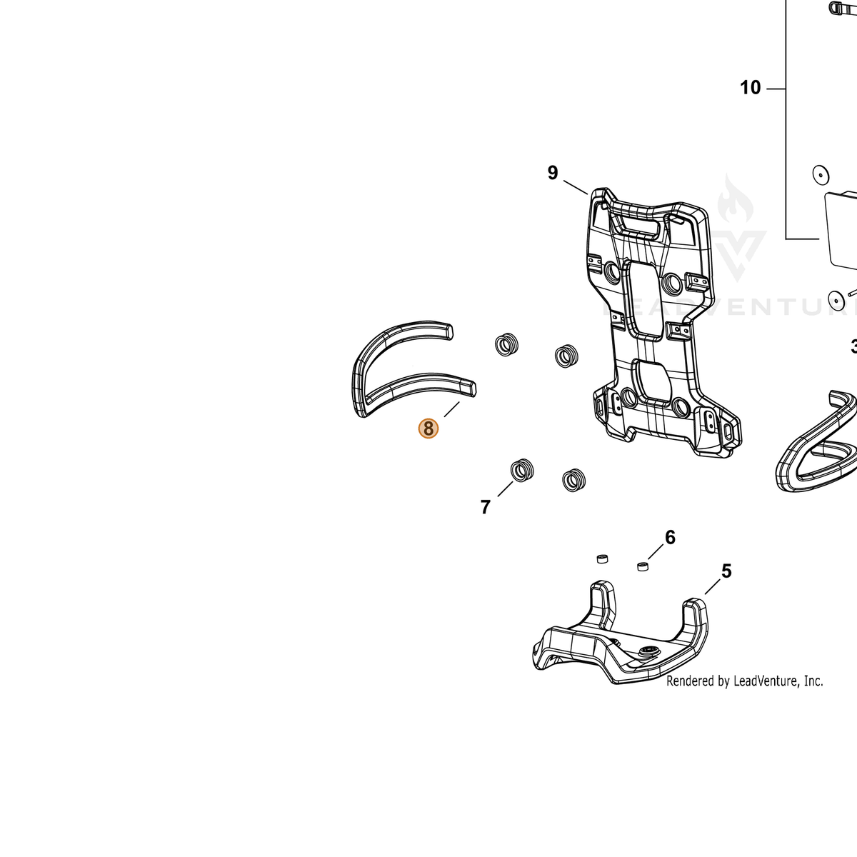 Echo part YH479003320 — IPL diagram snippet (6x zoom, amber highlight)