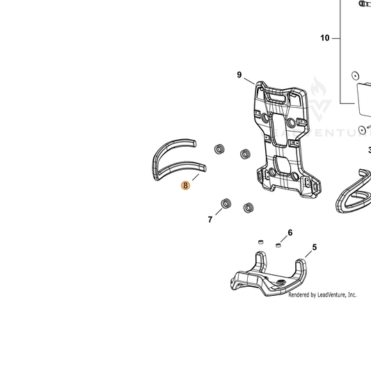 Echo part YH479003320 — IPL diagram snippet (6x zoom, amber highlight)