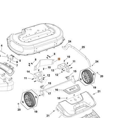 Echo part YH479003460 — IPL diagram snippet (6x zoom, amber highlight)