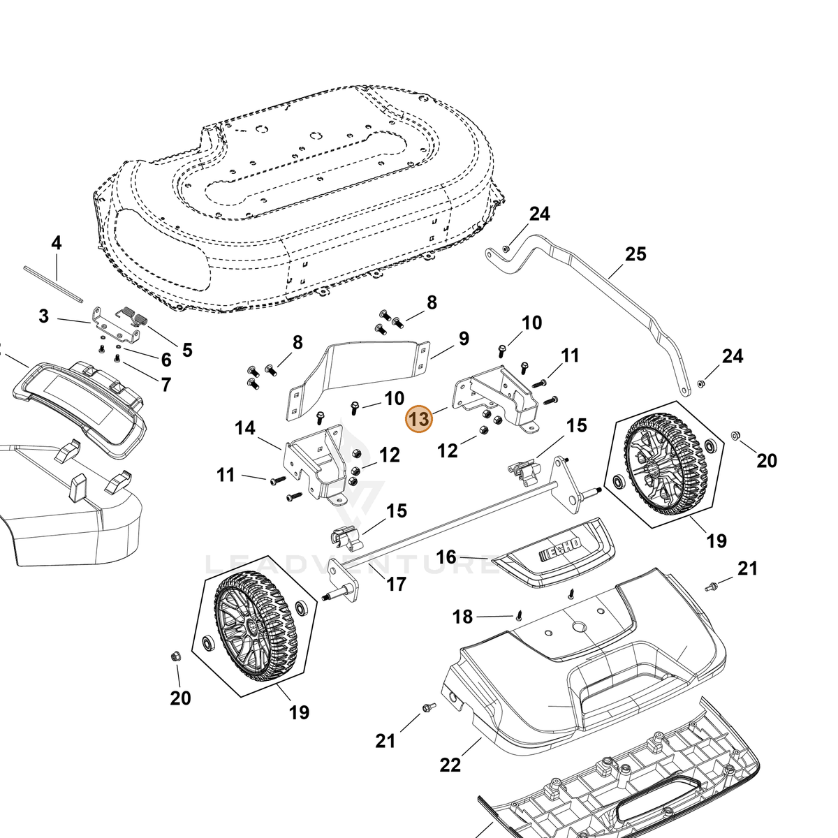 Echo part YH479003470 — IPL diagram snippet (6x zoom, amber highlight)