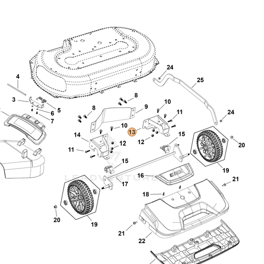 Echo part YH479003470 — IPL diagram snippet (6x zoom, amber highlight)