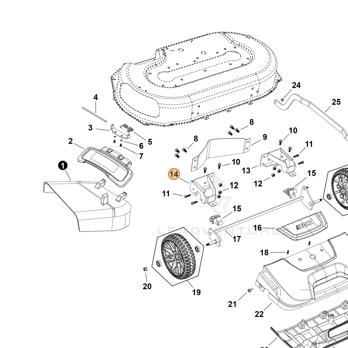 Echo part YH479003480 — IPL diagram snippet (6x zoom, amber highlight)
