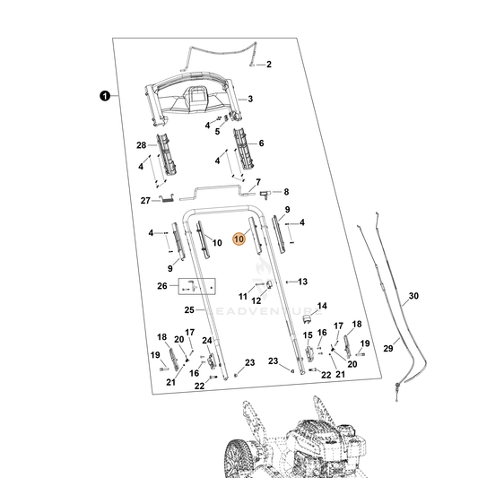 Echo part YH479003520 — IPL diagram snippet (6x zoom, amber highlight)