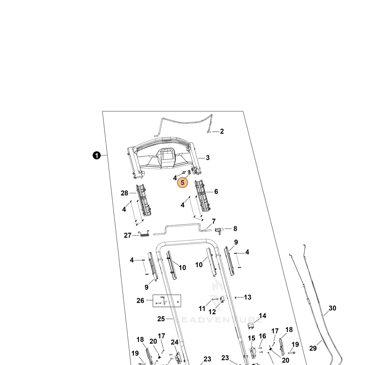 Echo part YH479003550 — IPL diagram snippet (6x zoom, amber highlight)