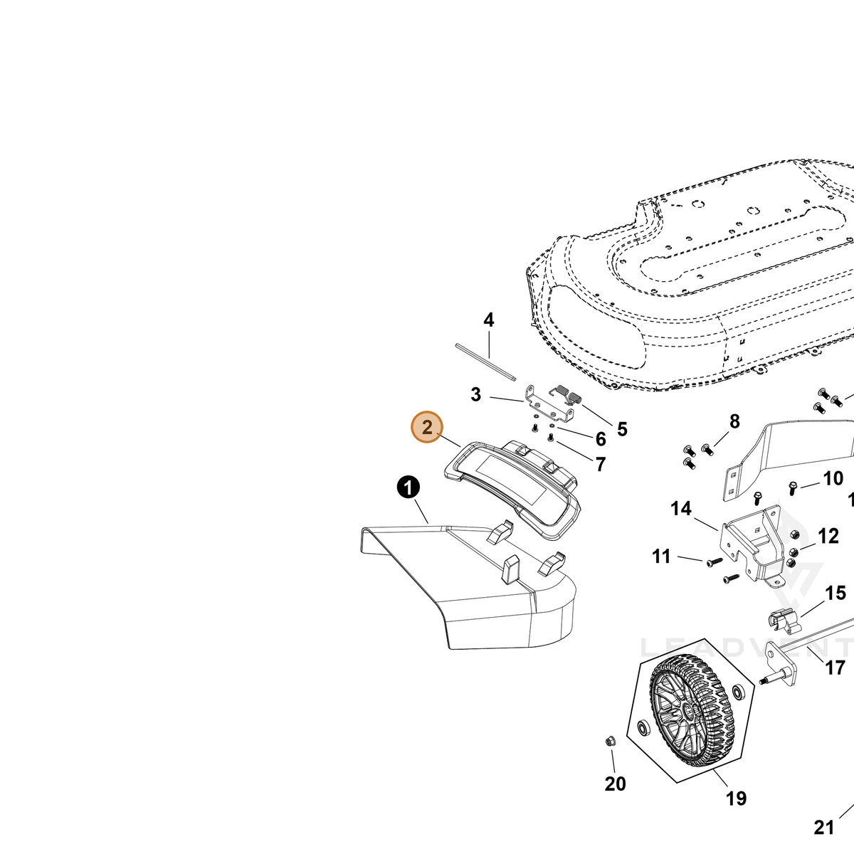 Echo part YH479003590 — IPL diagram snippet (6x zoom, amber highlight)