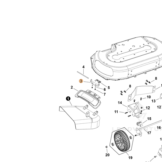 Echo part YH479003600 — IPL diagram snippet (6x zoom, amber highlight)