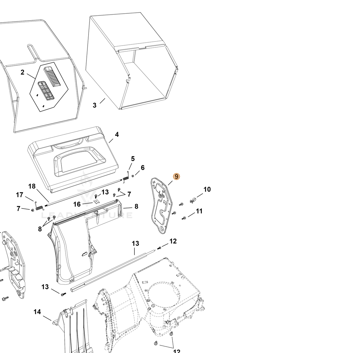 Echo part YH479003640 — IPL diagram snippet (6x zoom, amber highlight)