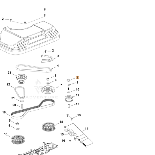 Echo part YH479003700 — IPL diagram snippet (6x zoom, amber highlight)