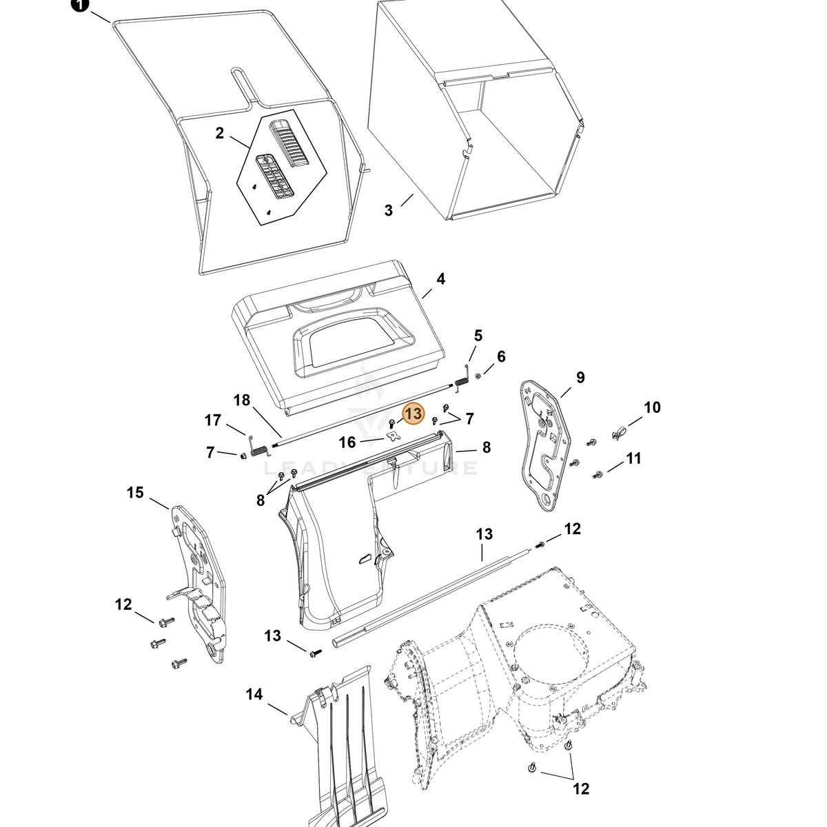 Echo part YH479003730 — IPL diagram snippet (6x zoom, amber highlight)