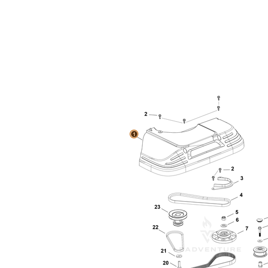 Echo part YH479003760 — IPL diagram snippet (6x zoom, amber highlight)