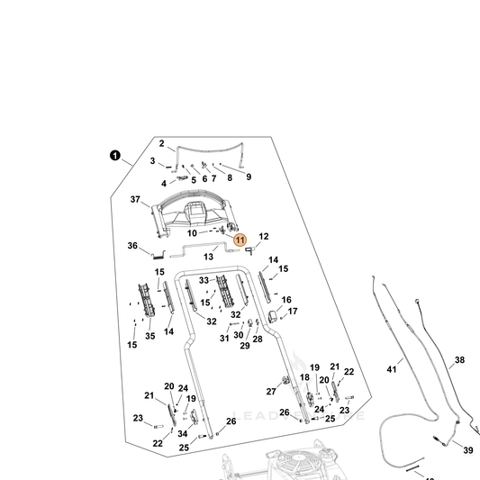 Echo part YH479003810 — IPL diagram snippet (6x zoom, amber highlight)