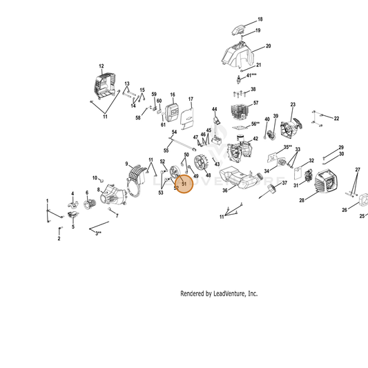 Echo part YH480000030 — IPL diagram snippet (6x zoom, amber highlight)