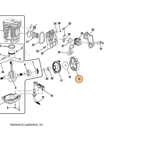 Echo part YH480000050 — IPL diagram snippet (6x zoom, amber highlight)