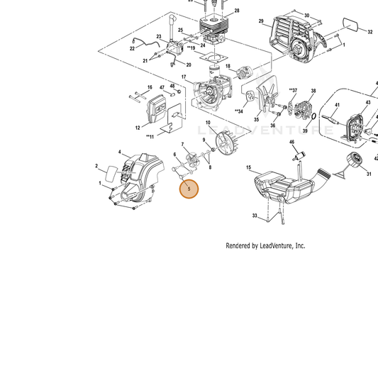 Echo part YH480000060 — IPL diagram snippet (6x zoom, amber highlight)