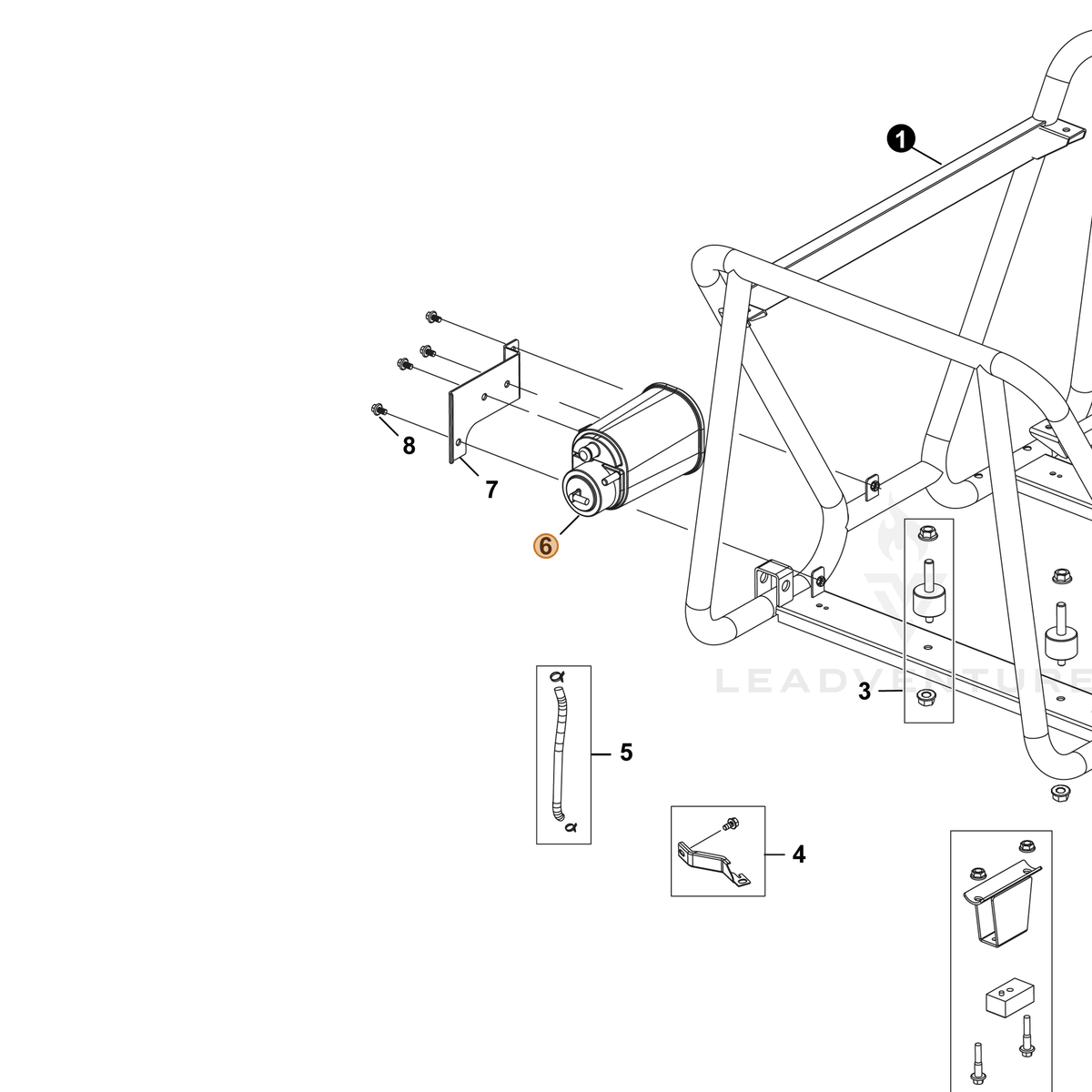 ECHO part YH481000000 — IPL diagram snippet (6x zoom, amber highlight)