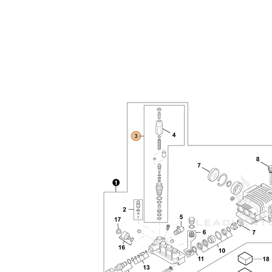 ECHO part YH482000000 — IPL diagram snippet (6x zoom, amber highlight)