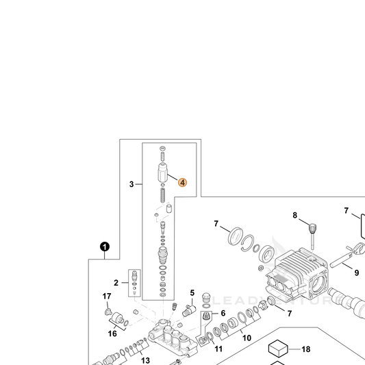 ECHO part YH482000010 — IPL diagram snippet (6x zoom, amber highlight)