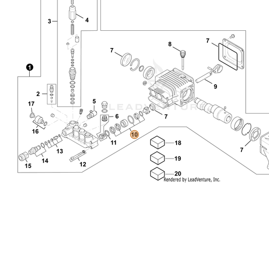ECHO part YH482000040 — IPL diagram snippet (6x zoom, amber highlight)