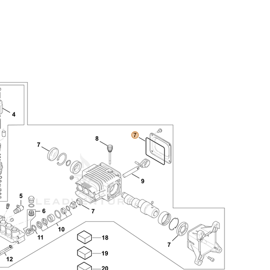 ECHO part YH482000050 — IPL diagram snippet (6x zoom, amber highlight)