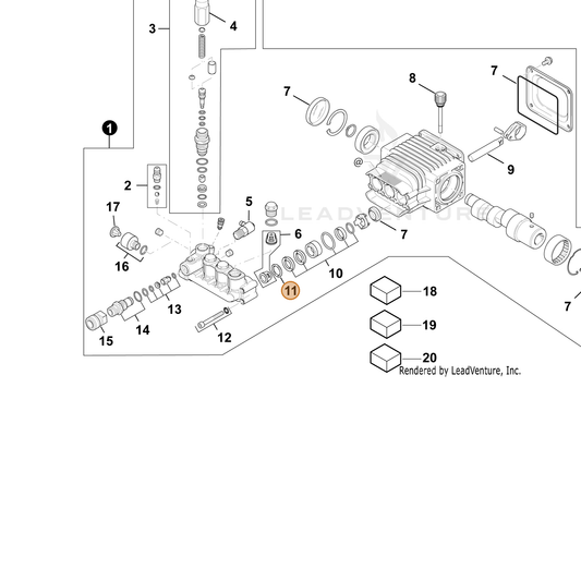 ECHO part YH482000070 — IPL diagram snippet (6x zoom, amber highlight)