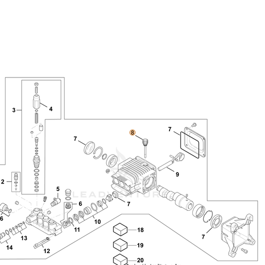 ECHO part YH482000130 — IPL diagram snippet (6x zoom, amber highlight)
