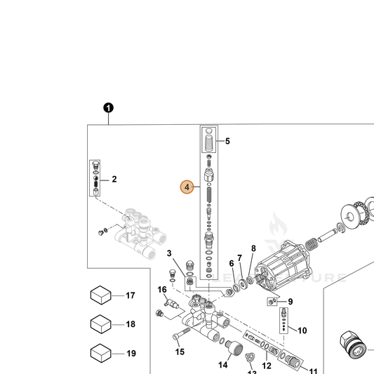 ECHO part YH482000140 — IPL diagram snippet (6x zoom, amber highlight)