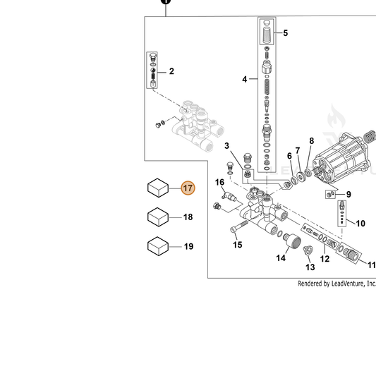 ECHO part YH482000150 — IPL diagram snippet (6x zoom, amber highlight)