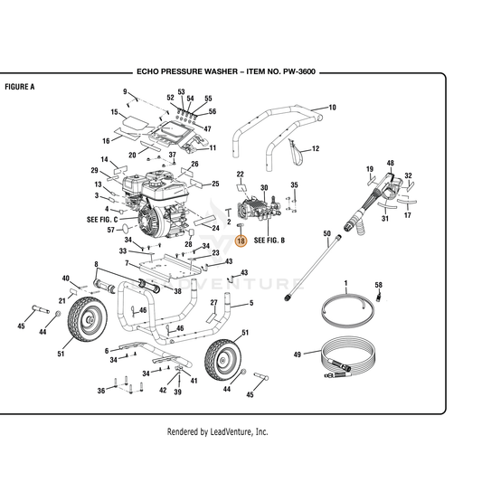 ECHO part YH482000160 — IPL diagram snippet (6x zoom, amber highlight)