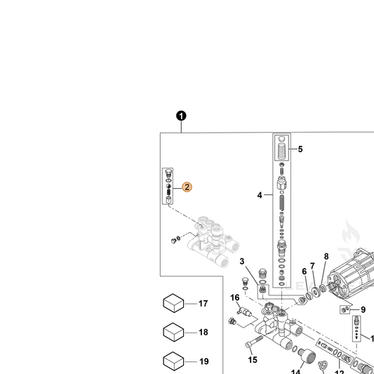 ECHO part YH482000180 — IPL diagram snippet (6x zoom, amber highlight)