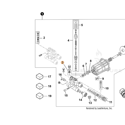 ECHO part YH482000190 — IPL diagram snippet (6x zoom, amber highlight)