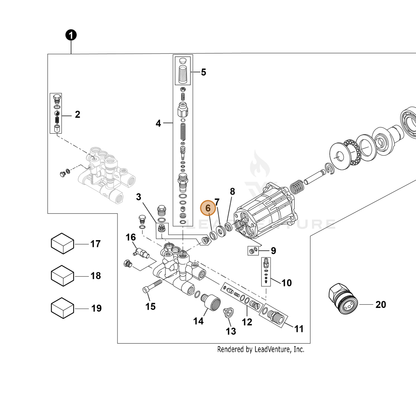 ECHO part YH482000210 — IPL diagram snippet (6x zoom, amber highlight)