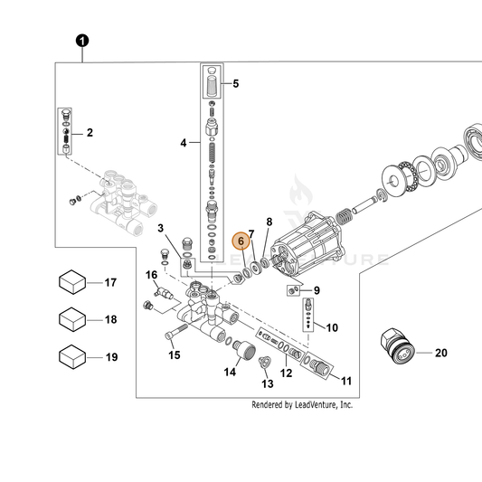 ECHO part YH482000210 — IPL diagram snippet (6x zoom, amber highlight)