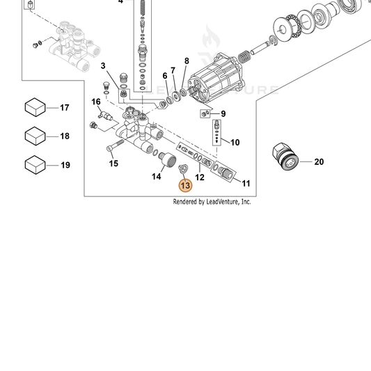 ECHO part YH482000230 — IPL diagram snippet (6x zoom, amber highlight)