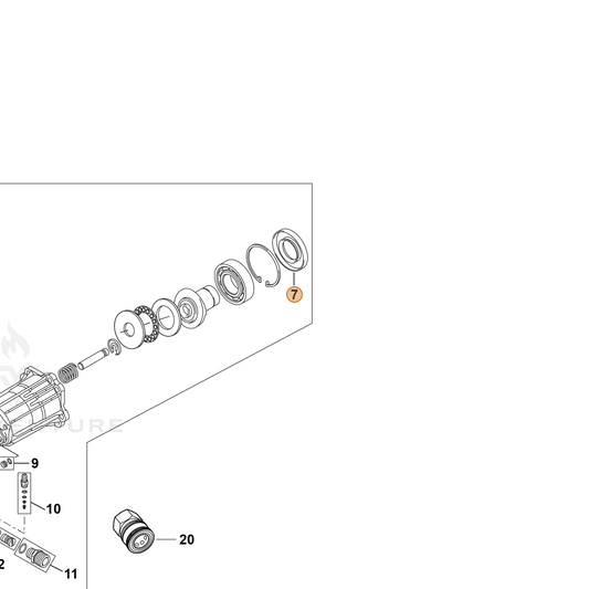ECHO part YH482000240 — IPL diagram snippet (6x zoom, amber highlight)