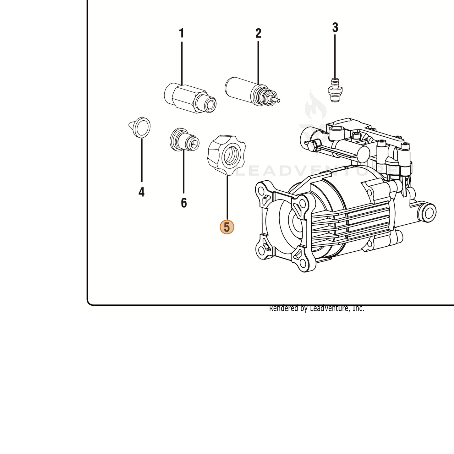 ECHO part YH482000260 — IPL diagram snippet (6x zoom, amber highlight)