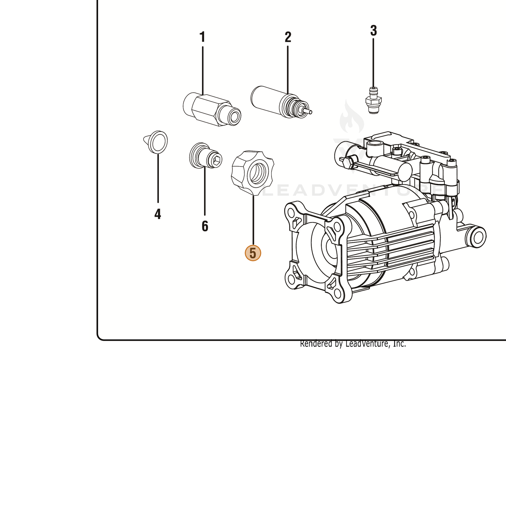 ECHO part YH482000260 — IPL diagram snippet (6x zoom, amber highlight)