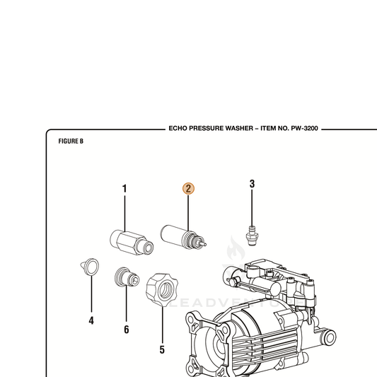 ECHO part YH482000290 — IPL diagram snippet (6x zoom, amber highlight)