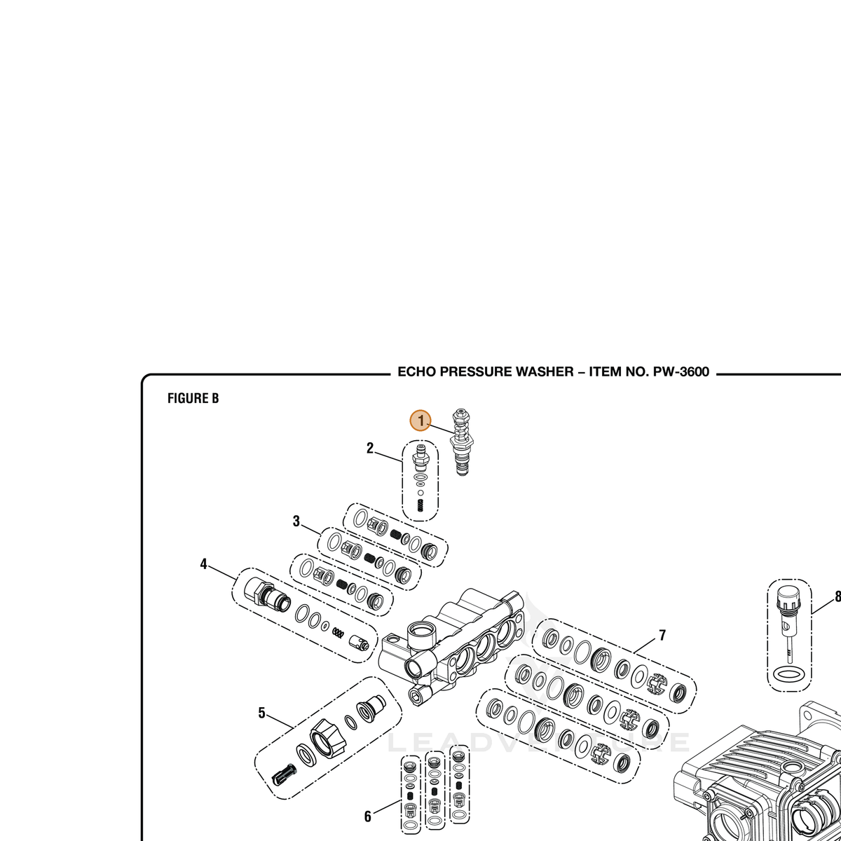 ECHO part YH482000310 — IPL diagram snippet (6x zoom, amber highlight)