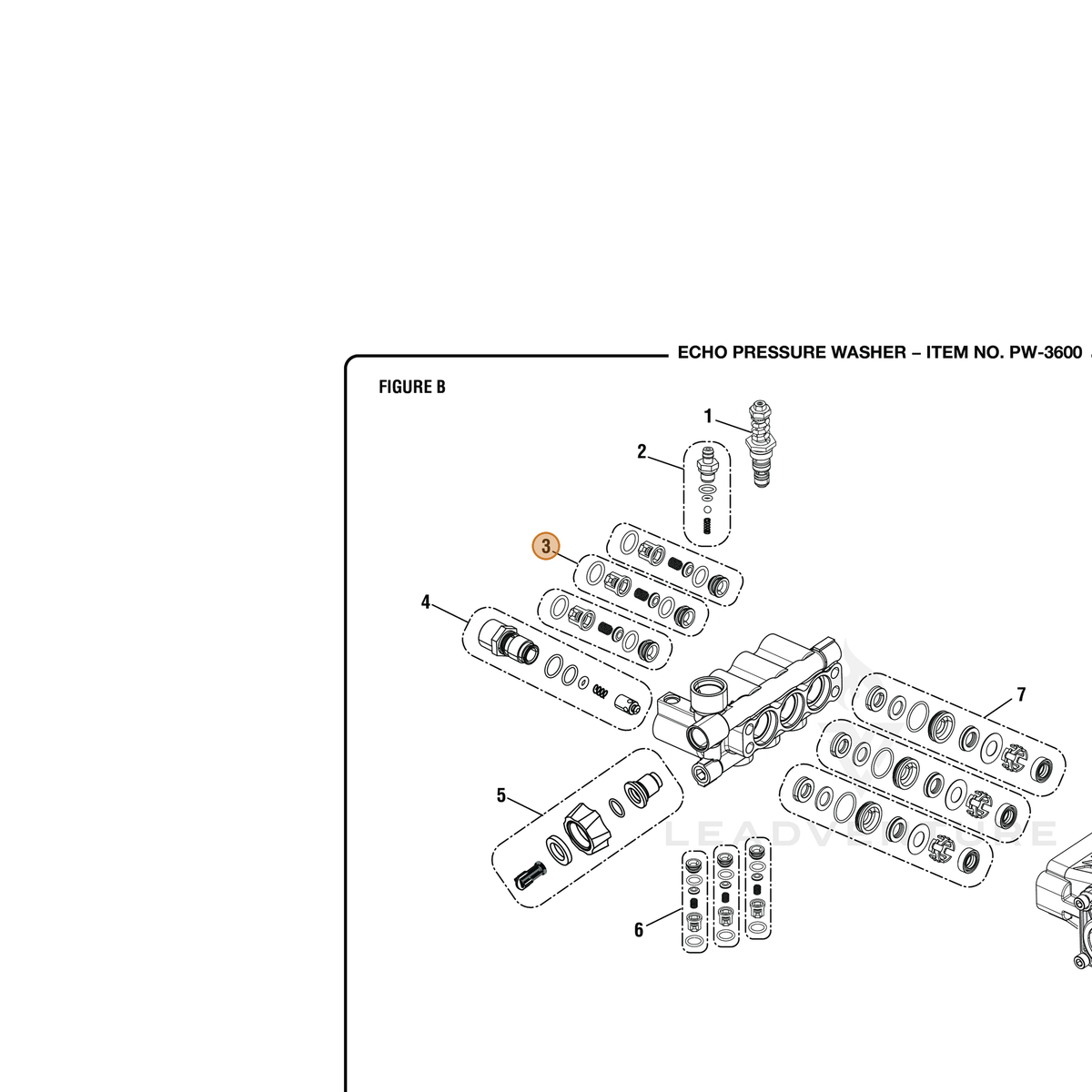 ECHO part YH482000330 — IPL diagram snippet (6x zoom, amber highlight)