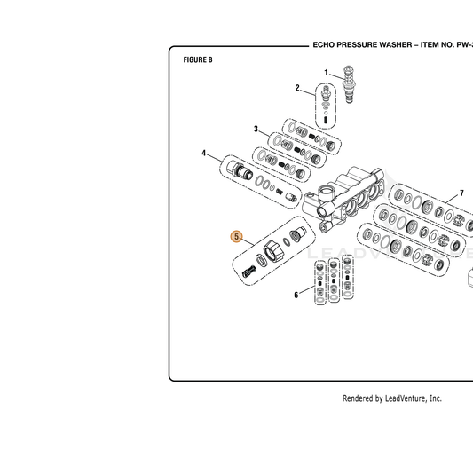 ECHO part YH482000350 — IPL diagram snippet (6x zoom, amber highlight)