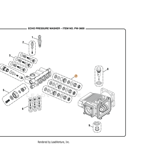 ECHO part YH482000370 — IPL diagram snippet (6x zoom, amber highlight)
