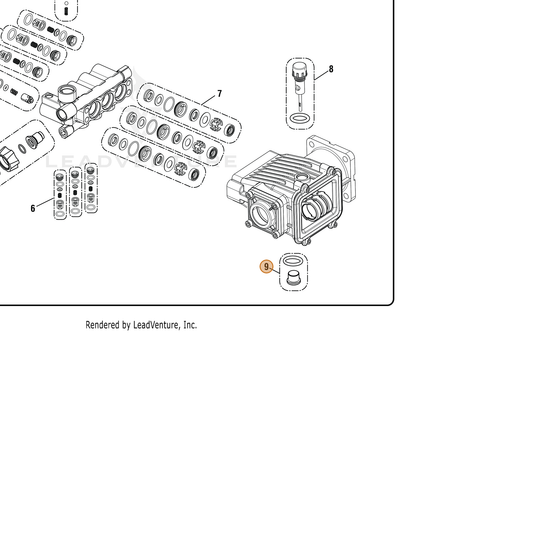 ECHO part YH482000390 — IPL diagram snippet (6x zoom, amber highlight)