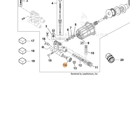 ECHO part YH482000400 — IPL diagram snippet (6x zoom, amber highlight)