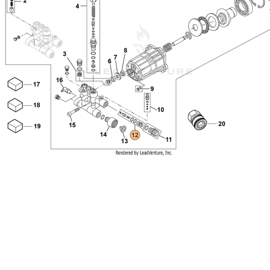 ECHO part YH482000410 — IPL diagram snippet (6x zoom, amber highlight)