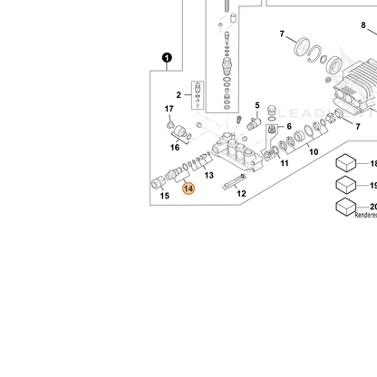ECHO part YH482000450 — IPL diagram snippet (6x zoom, amber highlight)