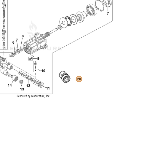 ECHO part YH482000470 — IPL diagram snippet (6x zoom, amber highlight)