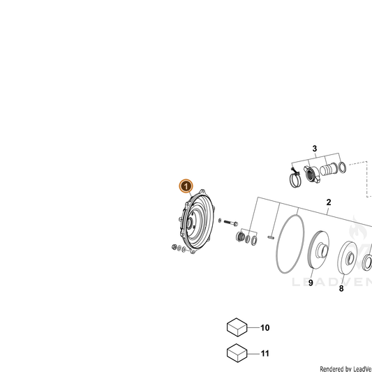 ECHO part YH482000480 — IPL diagram snippet (6x zoom, amber highlight)