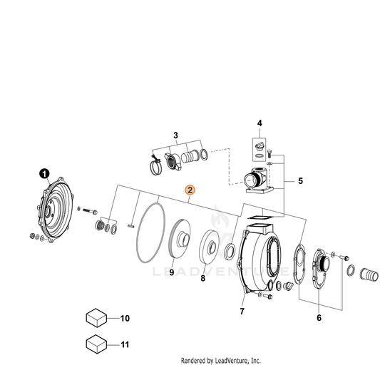 ECHO part YH482000490 — IPL diagram snippet (6x zoom, amber highlight)