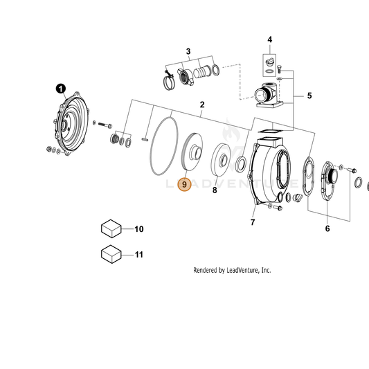 ECHO part YH482000500 — IPL diagram snippet (6x zoom, amber highlight)