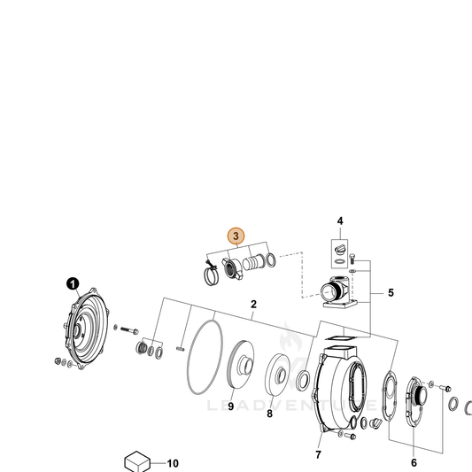 ECHO part YH482000540 — IPL diagram snippet (6x zoom, amber highlight)